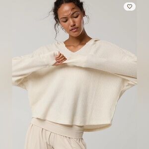 NWOT Offline by Aerie Women's Cream Long Sleeve Waffle Knit Top